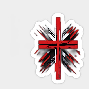 Abstract Minimalist Cool Symbol: Red Cross X Sticker